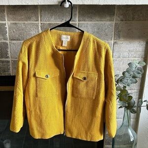 Chico's Woven Zipper Down Jacket